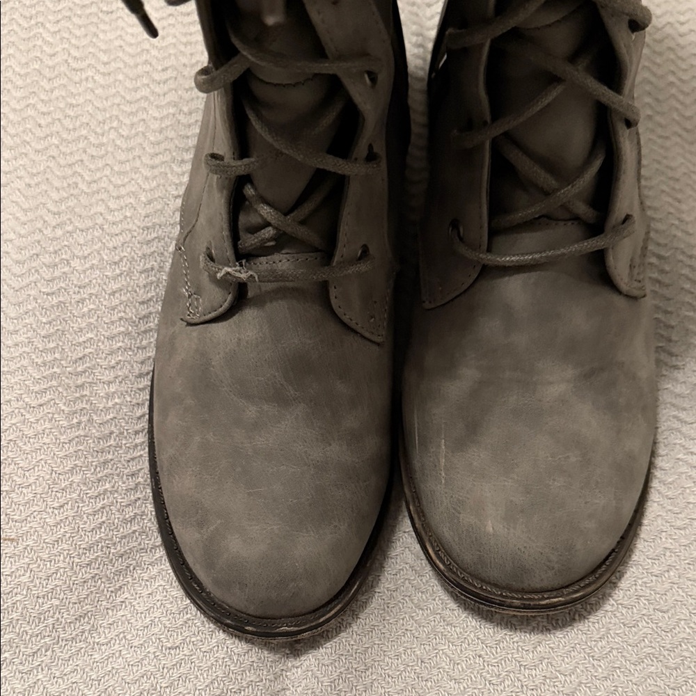 Women's Lace-Up Knit Cuff Tall Boots - Gray - Picture 6 of 11